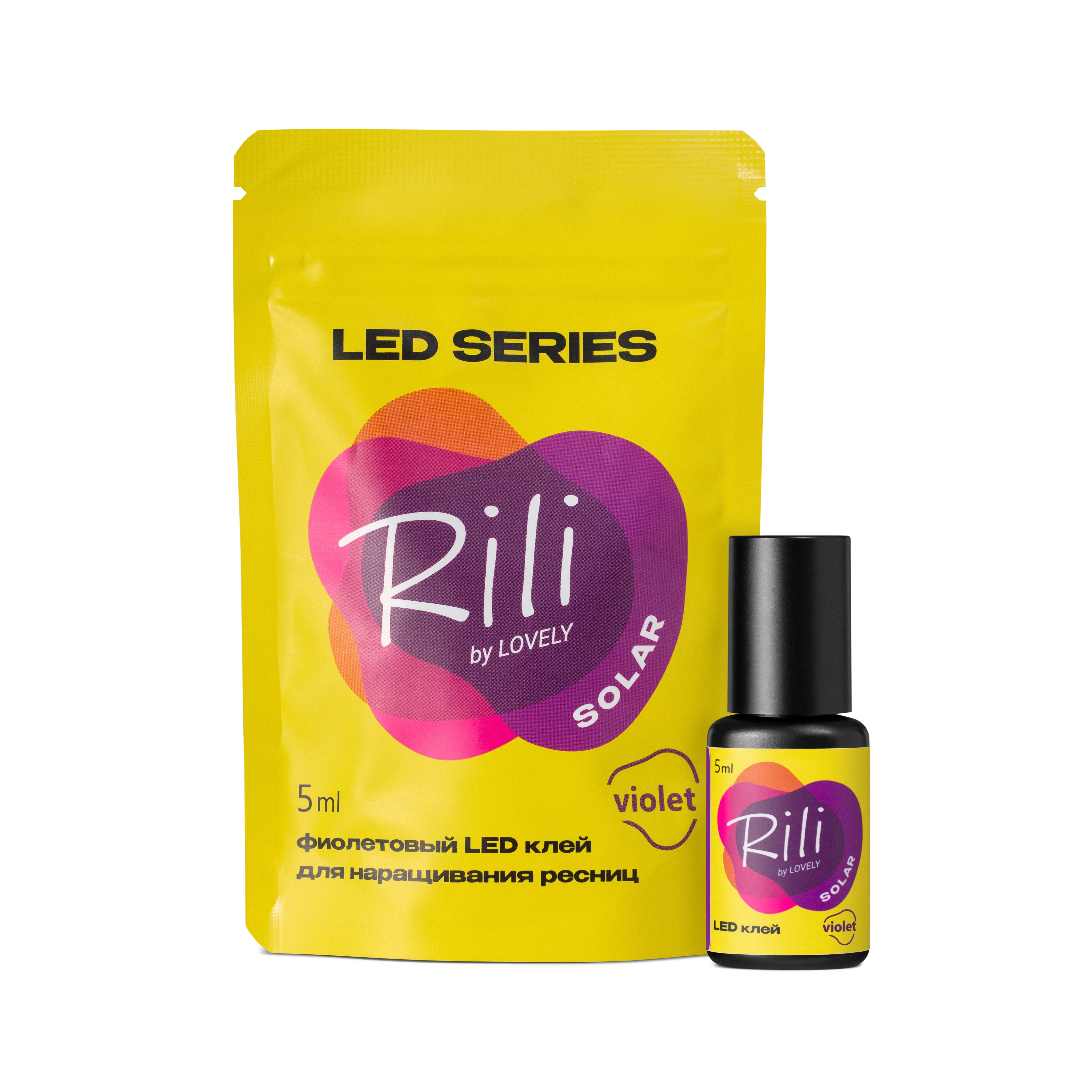 Клей фиолетовый для LED наращивания Rili Solar Violet (Клей фиолетовый для LED наращивания Rili Solar Violet, 5 мл)