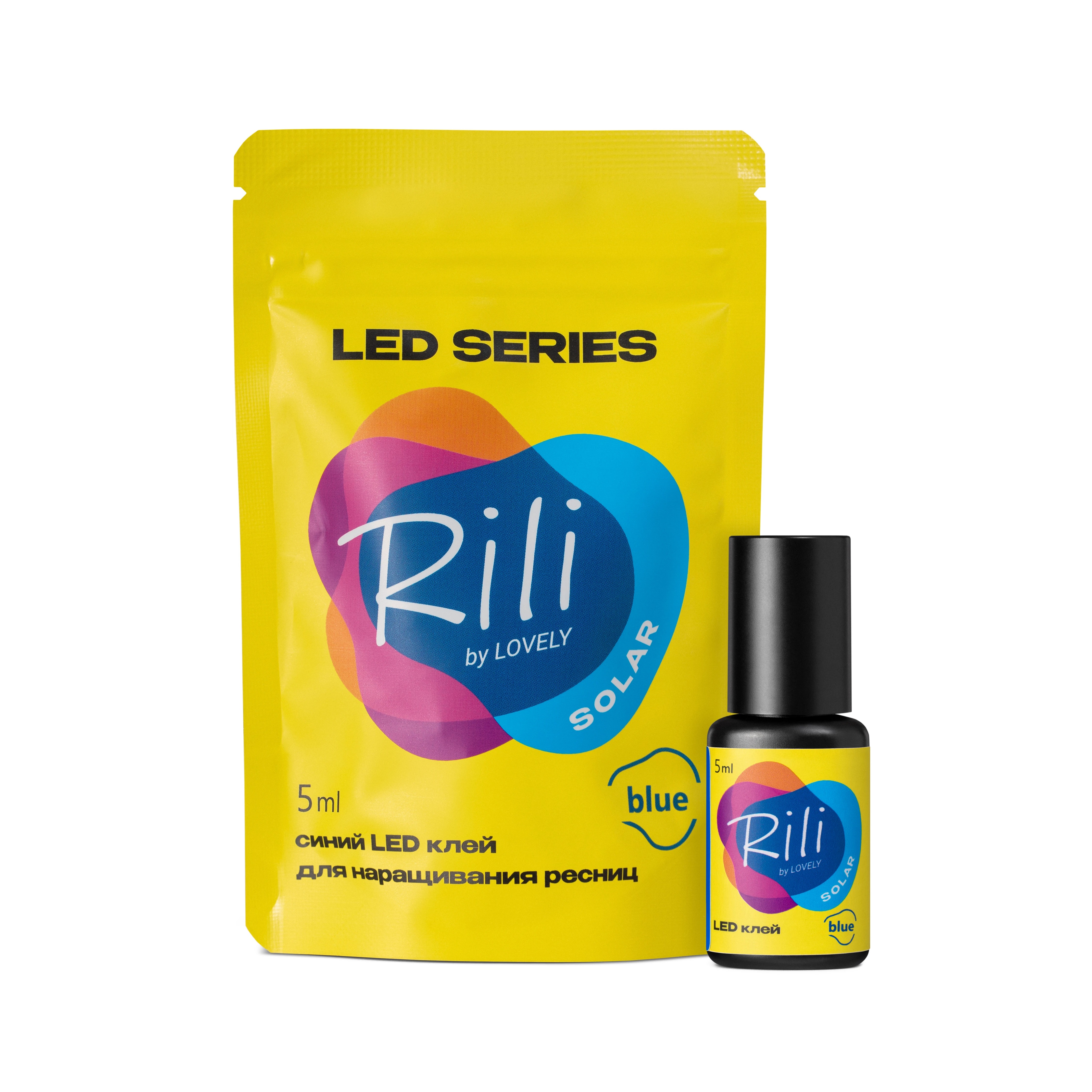 Клей синий для LED наращивания Rili Solar Blue 5 мл